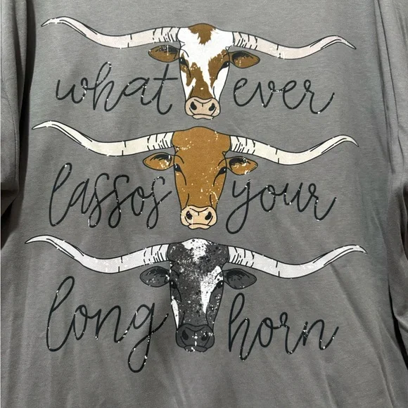 Gray Longhorn Graphic Women's Tee - Picture 3 of 5